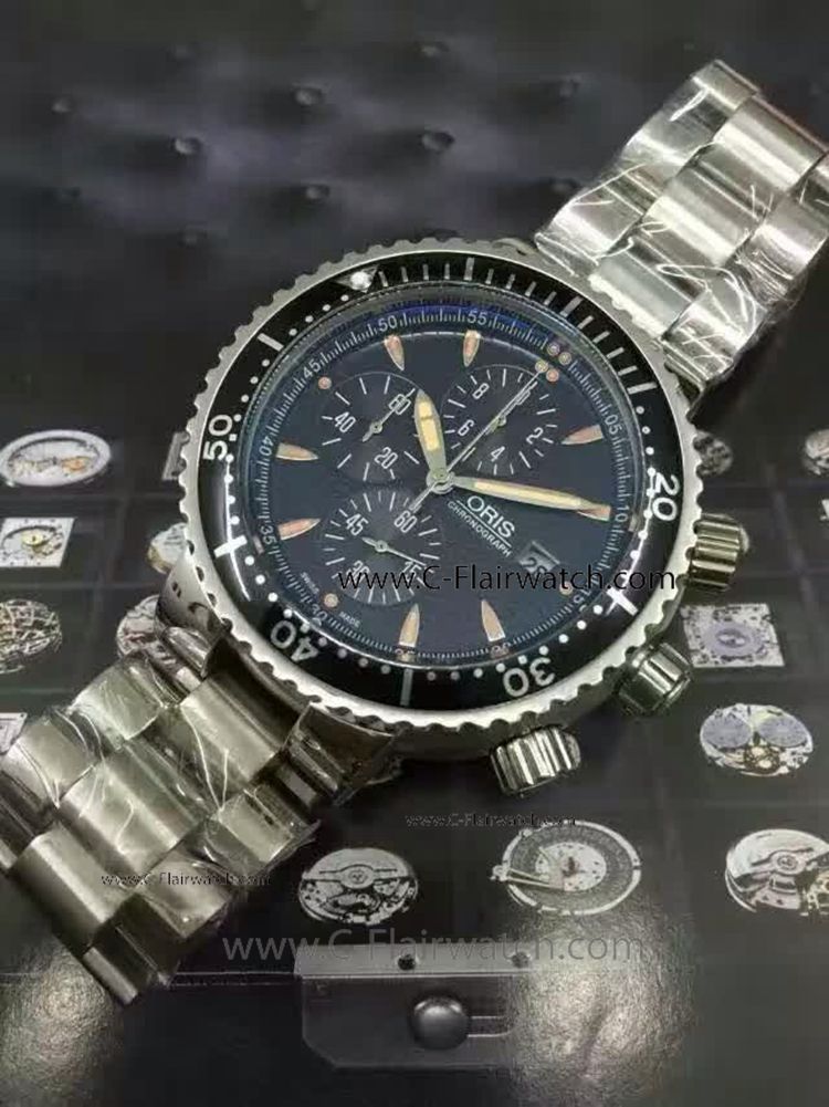 Replica Oris Black Bezel Stainless Steel Watch